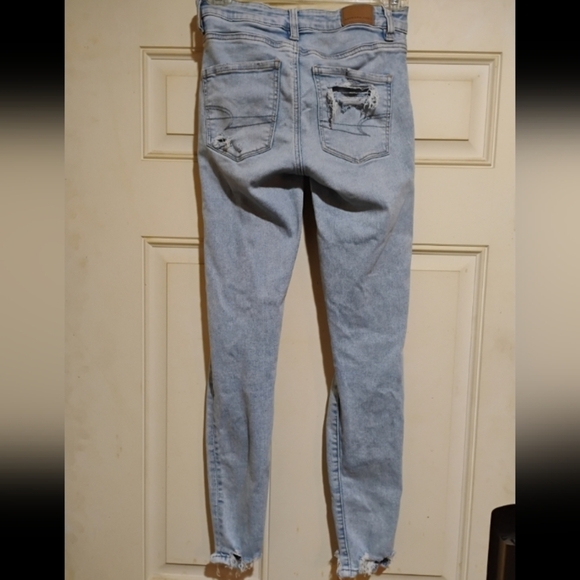 American Eagle Distressed Light Blue Women's Jeans Size 0 - Picture 6 of 8